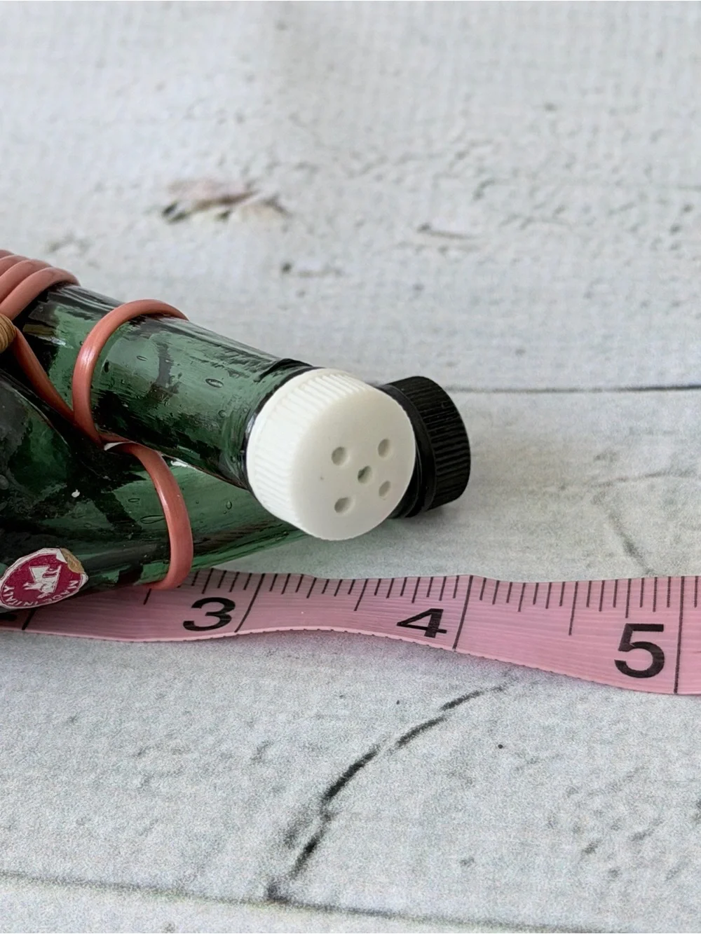 Handwoven Pink Wicker Salt & Pepper Bottle Holder
